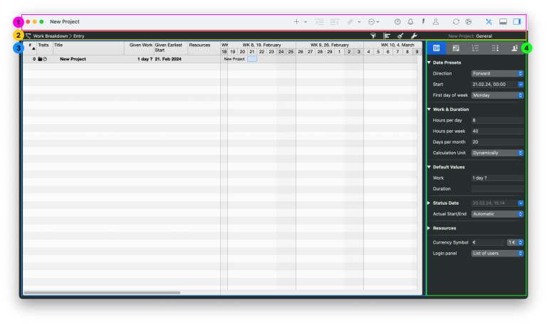 A new project in Merlin Project based on an empty document A new project in Merlin Project based on an empty document