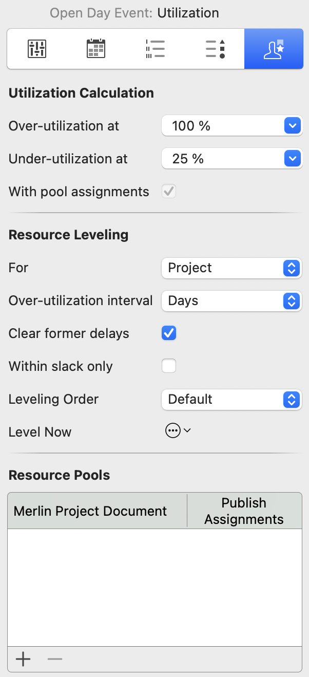 The Utilisation Inspector in Merlin Project