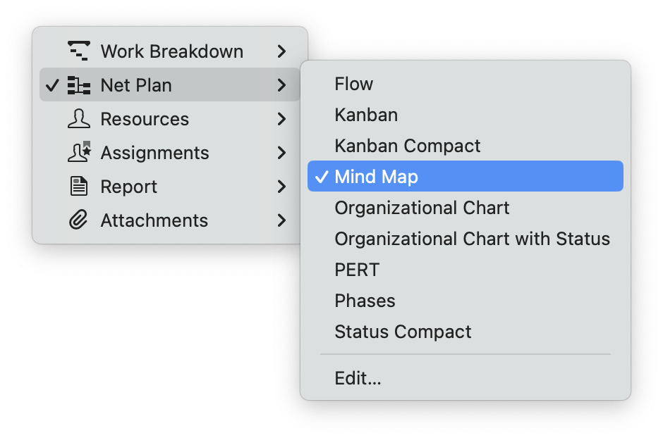 The Mind Map View in Merlin Project