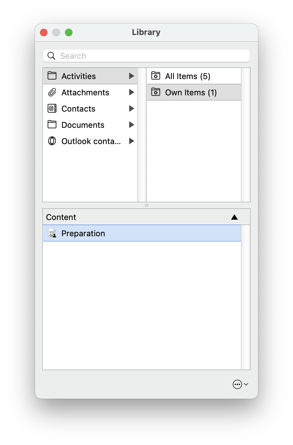 The Library Window in Merlin Project The Library Window in Merlin Project