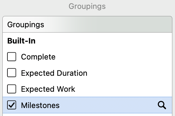 How to activate a grouping in Merlin Project