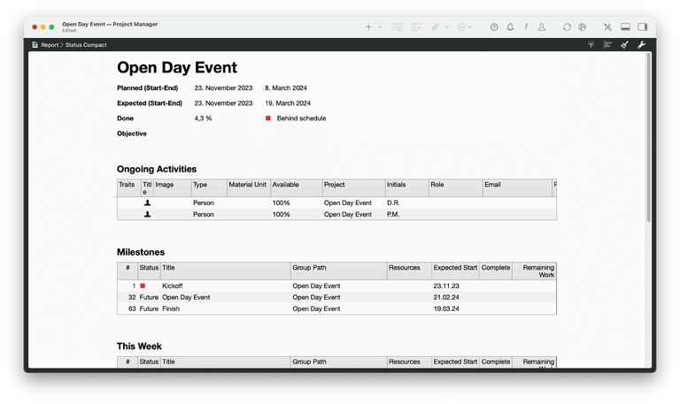 Cómo adaptar módulos en un informe en Merlin Project