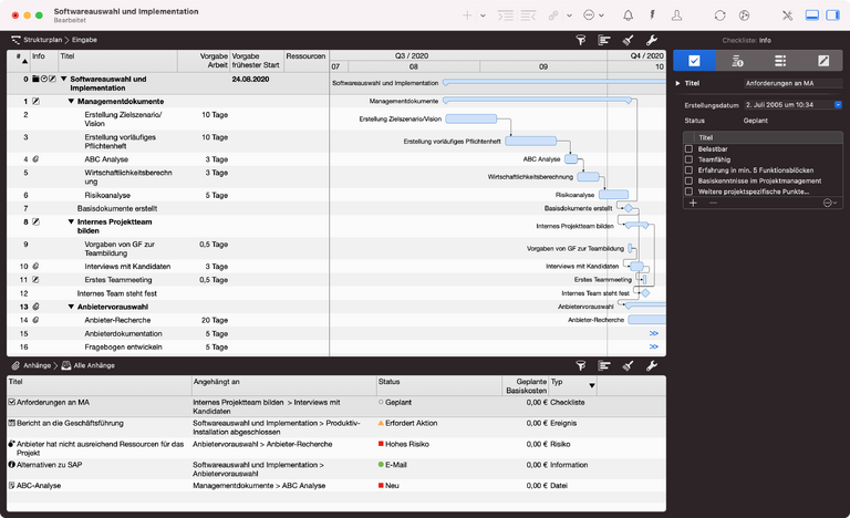 Anhänge in Merlin Project