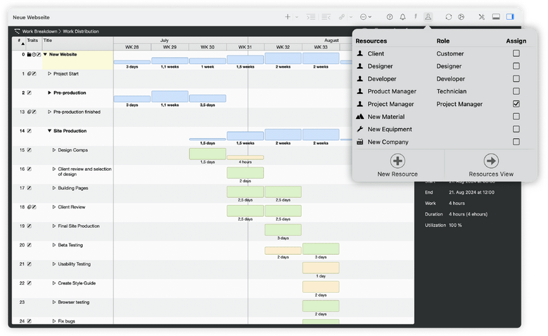 Merlin Project : vue d'utilisation des ressources
