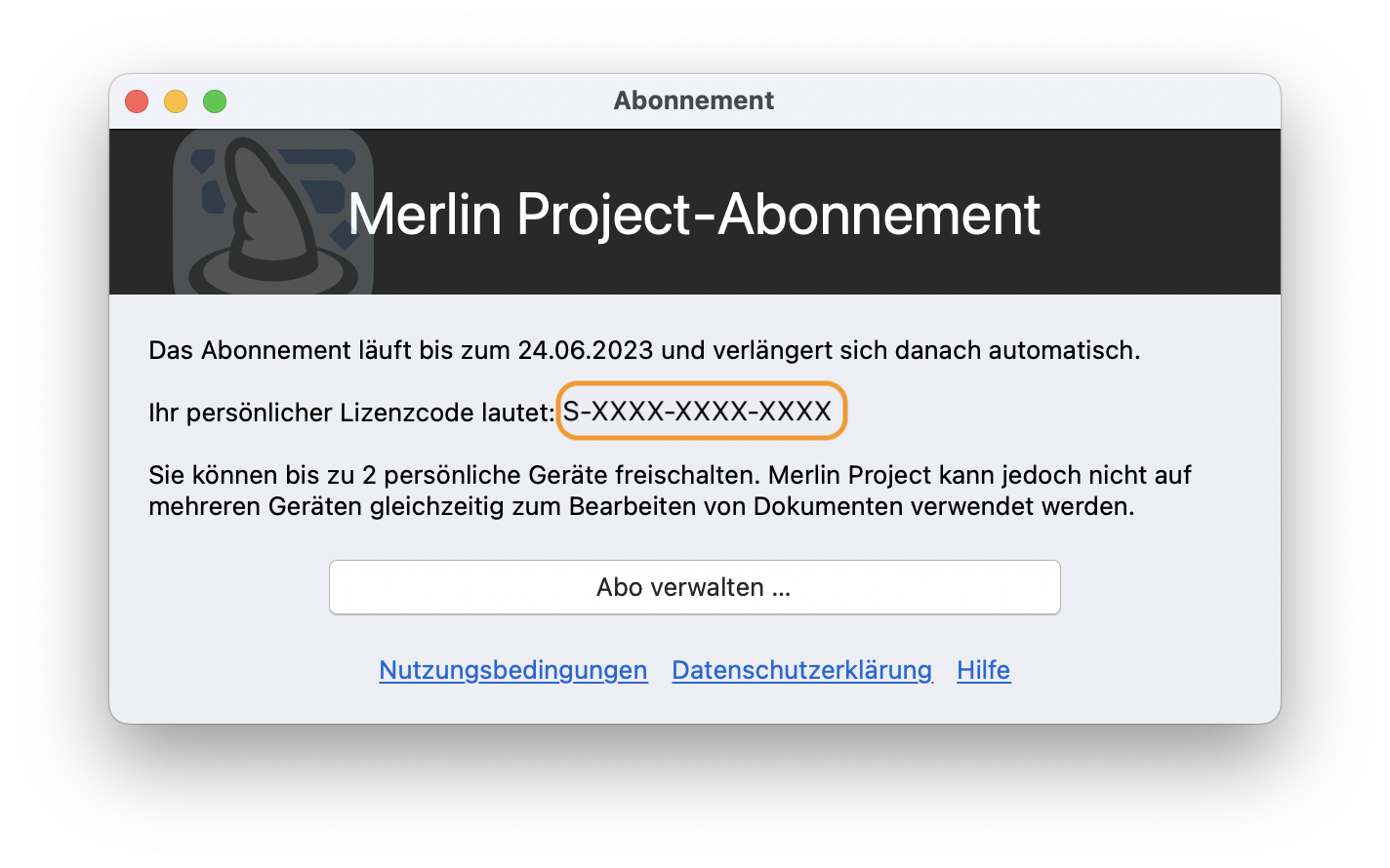 Merlin Project Lizenznummer Merlin Project Lizenznummer