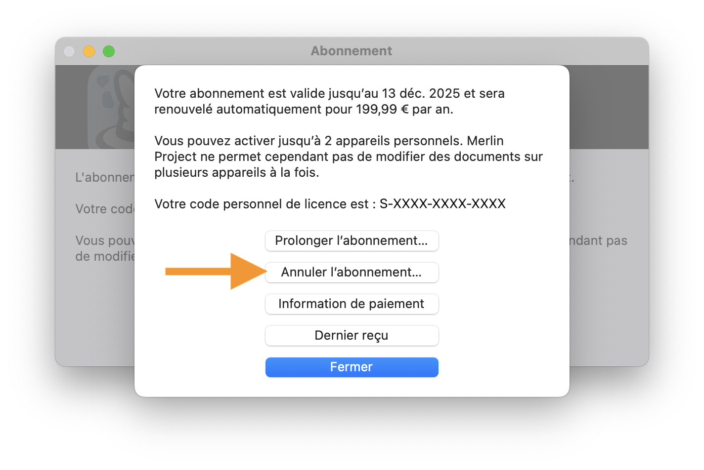 Annuler l'abonnement de Merlin Project Annuler l'abonnement de Merlin Project