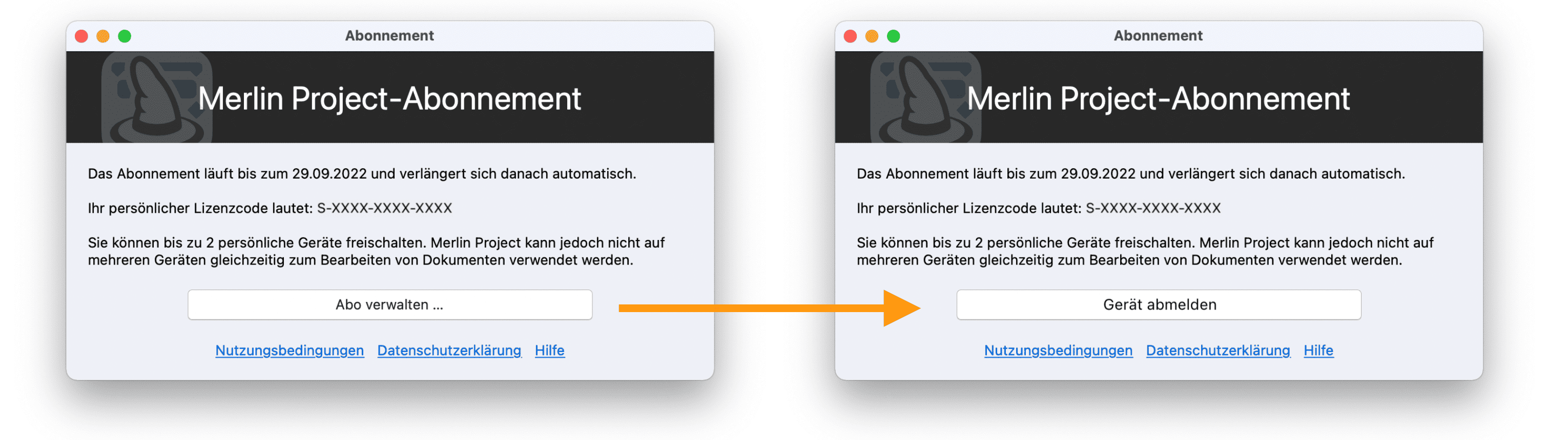 Merlin Project Abo verwalten