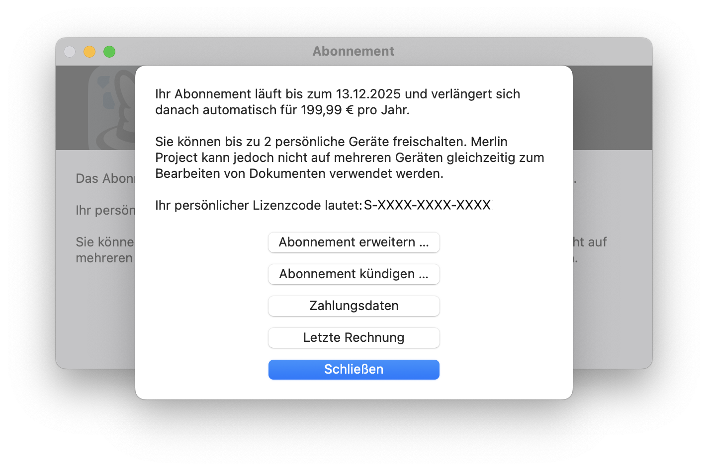 Aboverwaltung in Merlin Project Aboverwaltung in Merlin Project