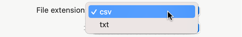 Choose File extension