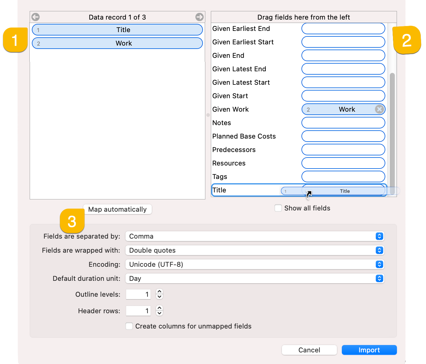 Merlin Project CSV Import