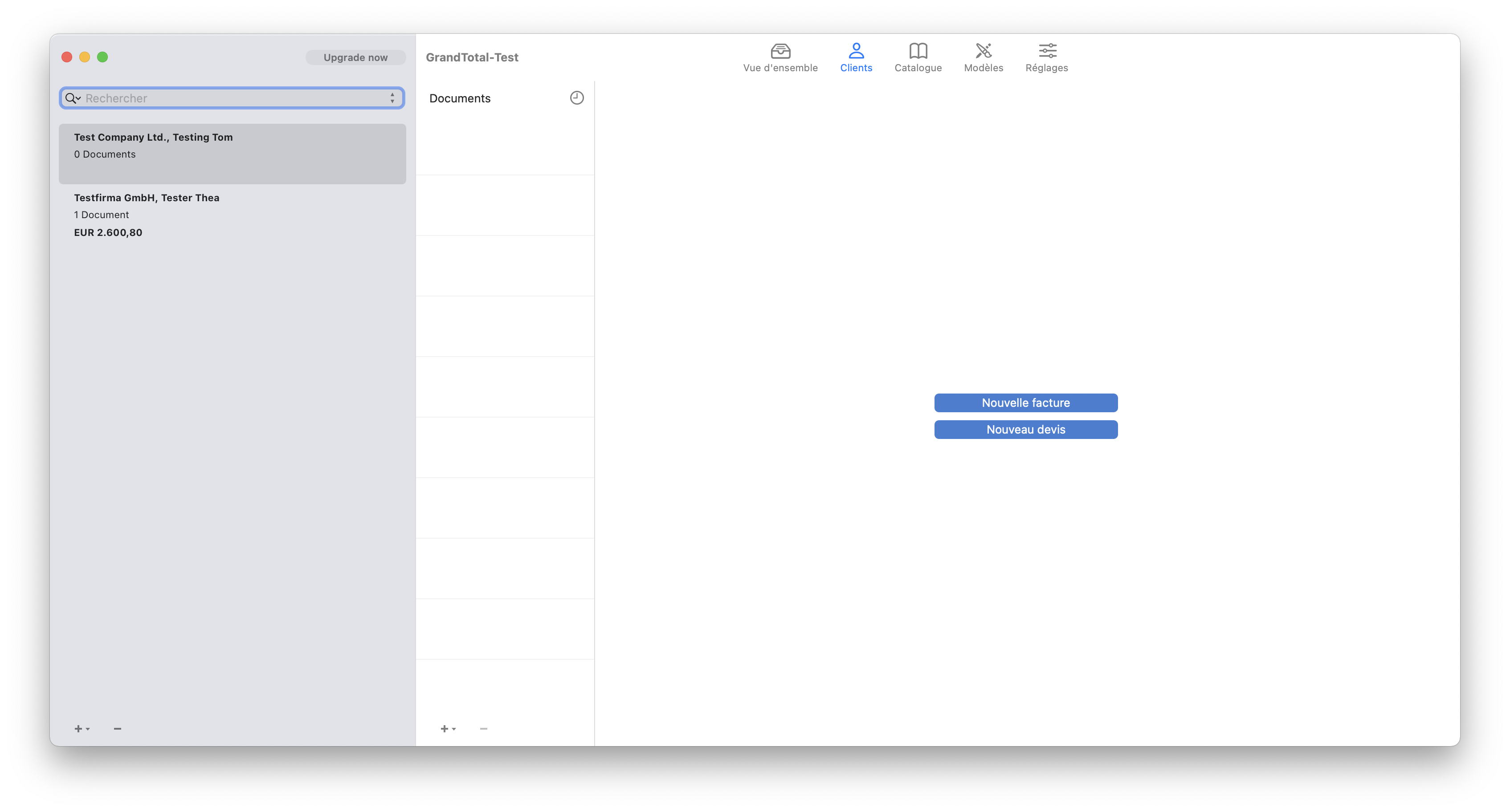 Créer un nouveau document dans GrandTotal