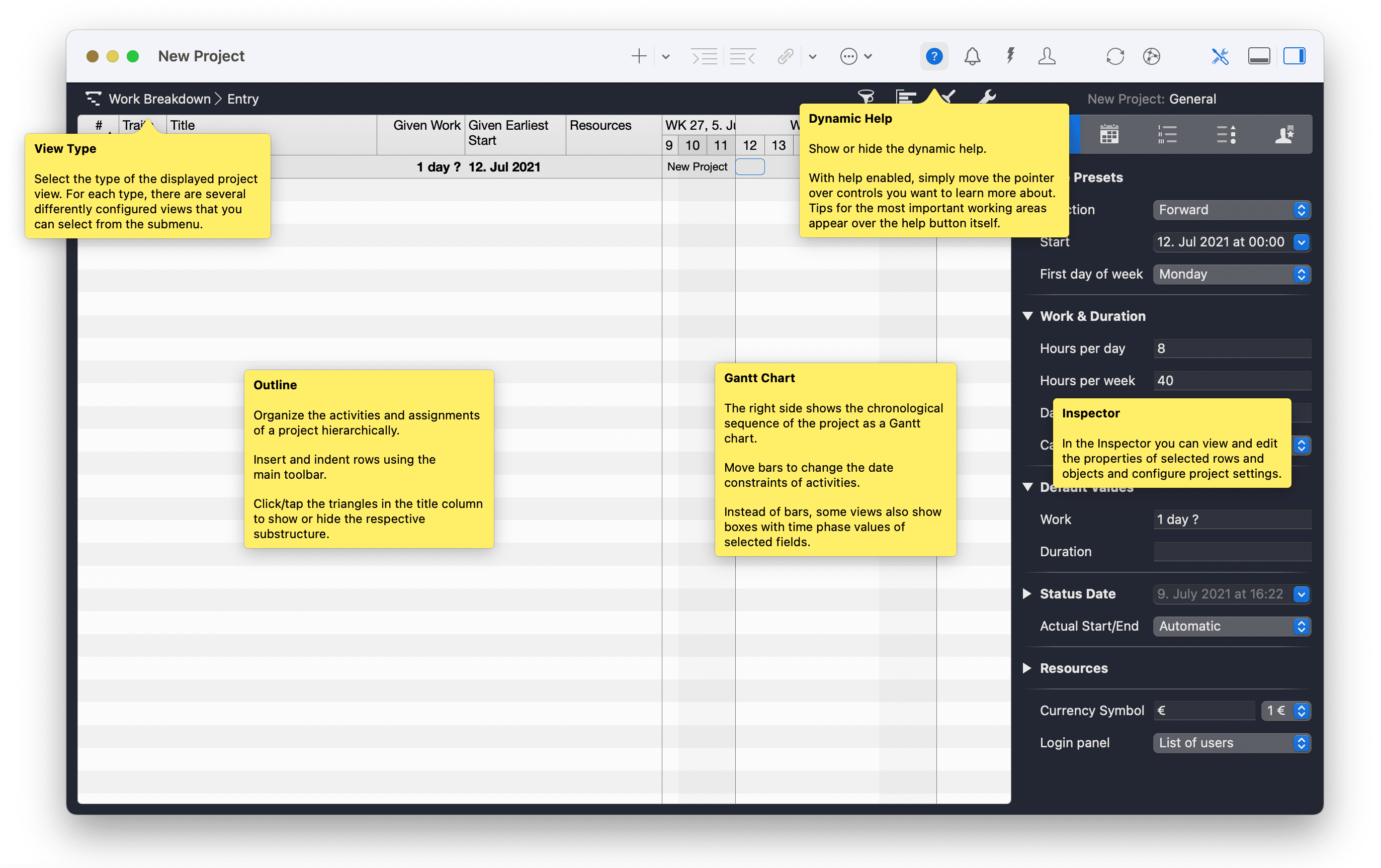 Dynamic Help in Merlin Project