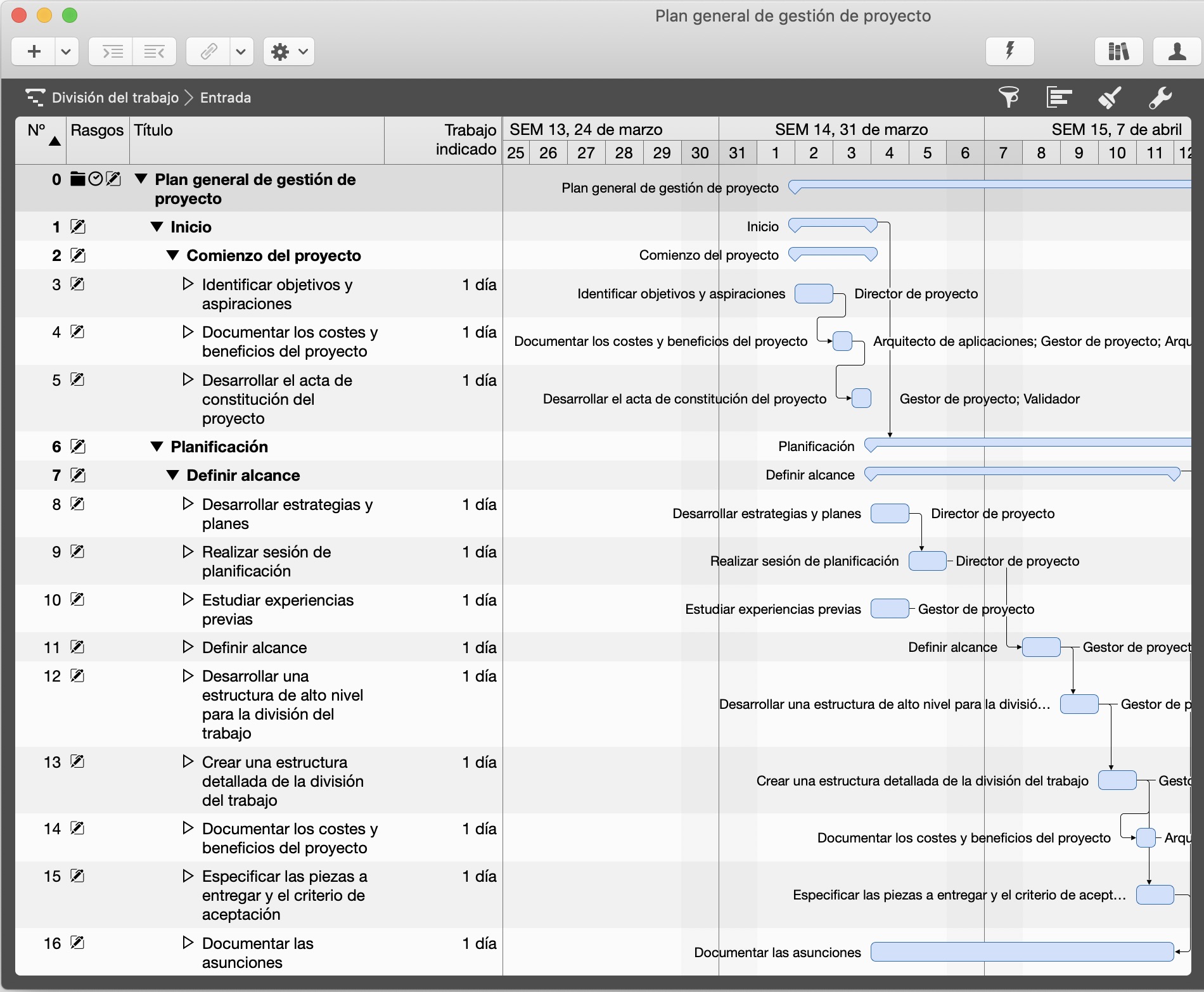 Vista por defecto en Merlin Project