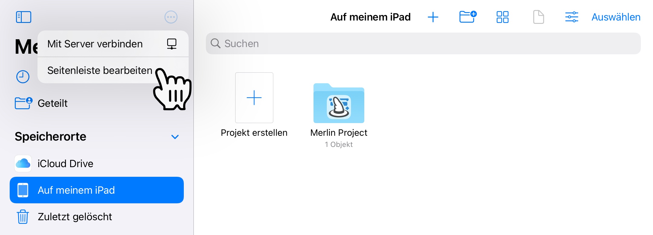 Merlin Project Speicherorte auf dem iPad
