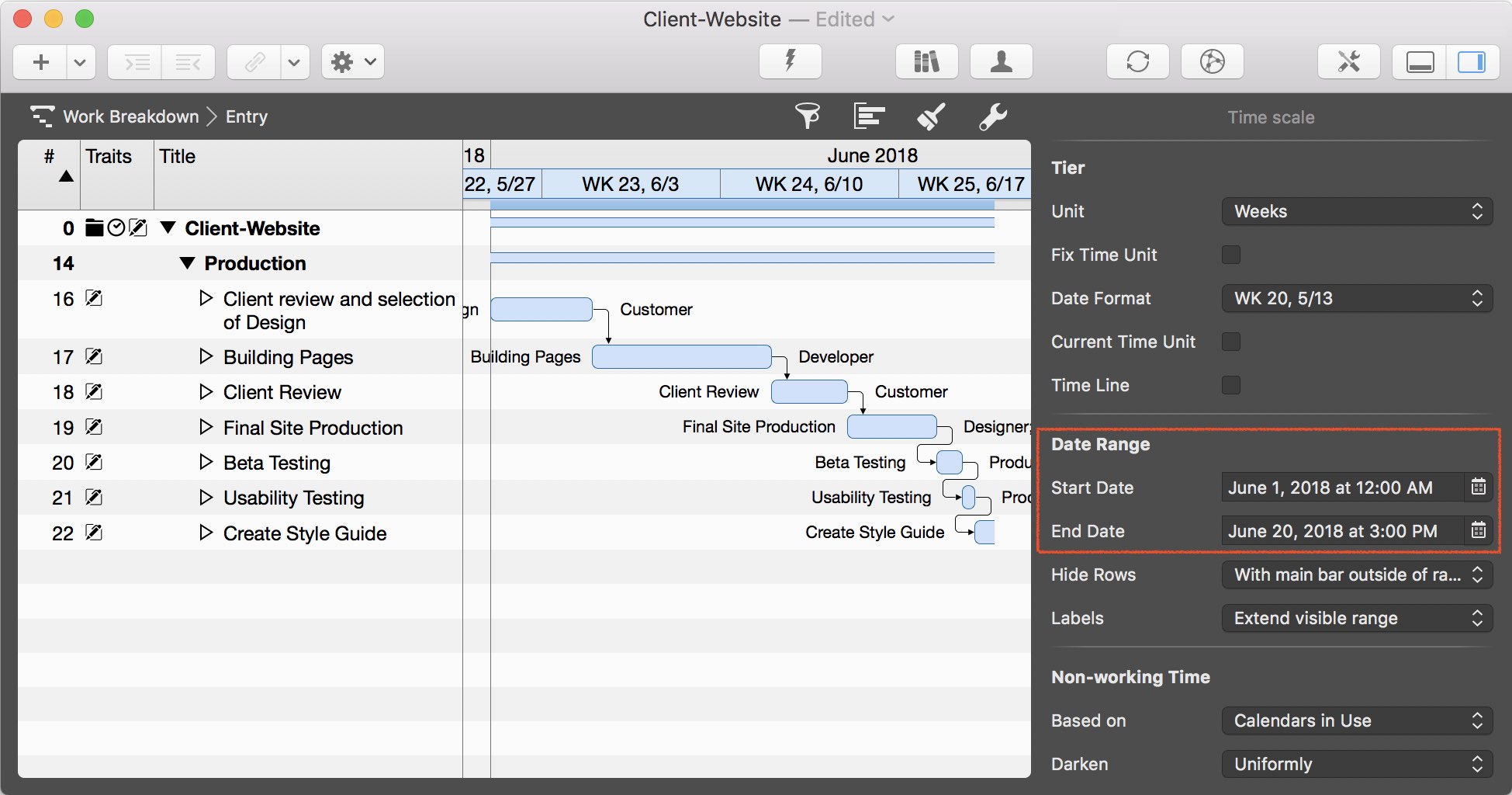 Limit visible time range