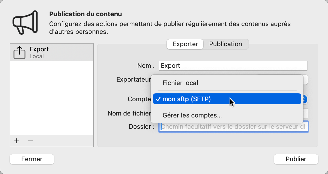 compte SFTP