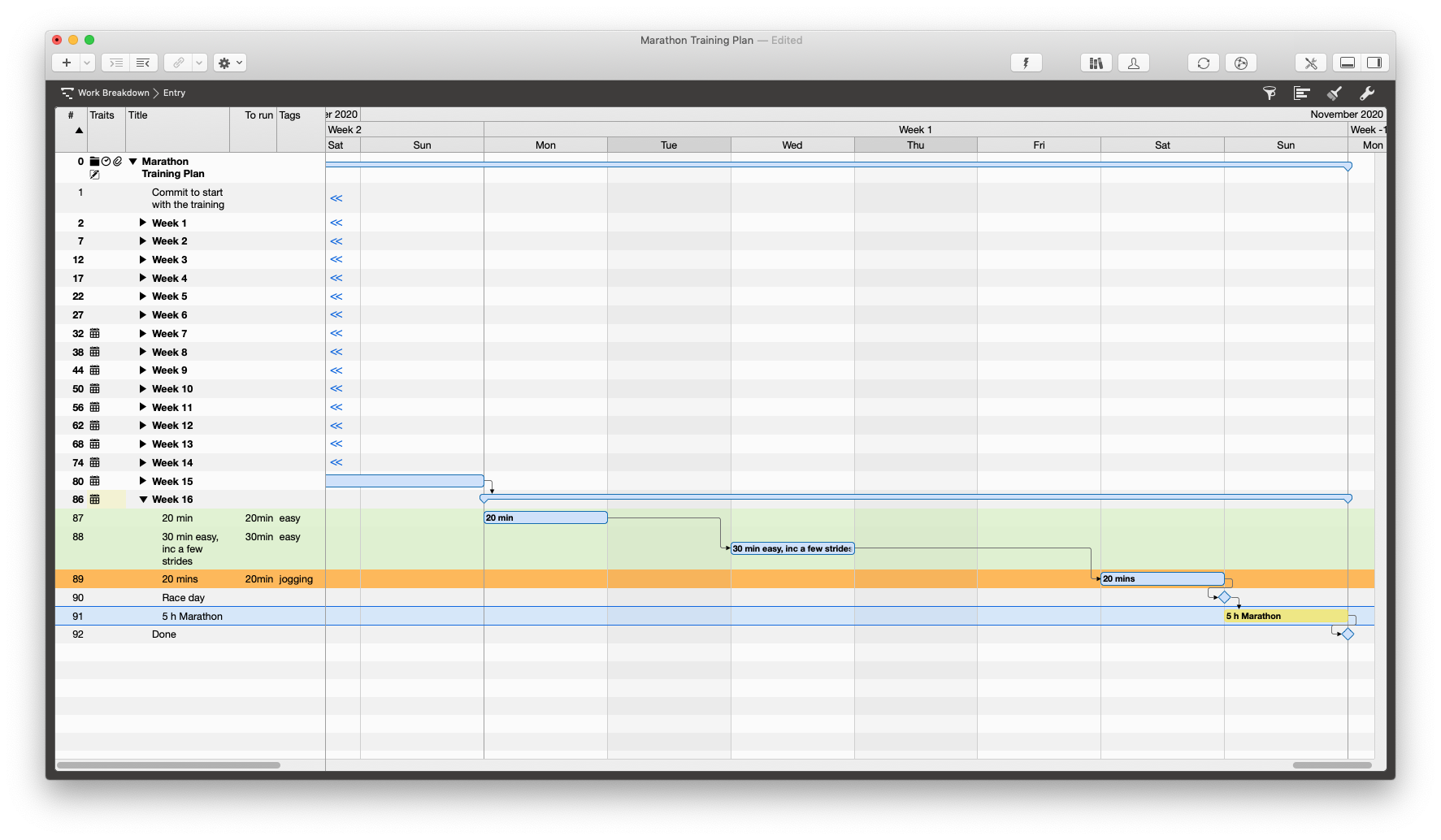 16 Weeks Marathon Training Plan
